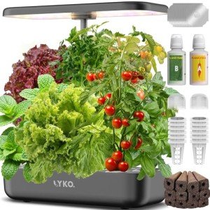 LYKOCLEAN 12-Pod Hydroponic Indoor Herb Garden