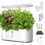 Indoor Hydroponic Garden with Grow Light, 10 Pods