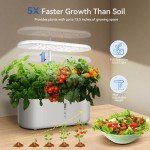 Indoor Hydroponic Garden with Grow Light, 10 Pods