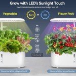 Indoor Hydroponic Garden with Grow Light, 10 Pods