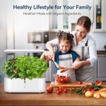 Indoor Hydroponic Garden with Grow Light, 10 Pods