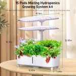 15-Pod Hydroponics Indoor Garden System Kit
