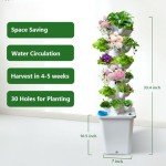 30-Pot Hydroponic Tower Garden System with Timer