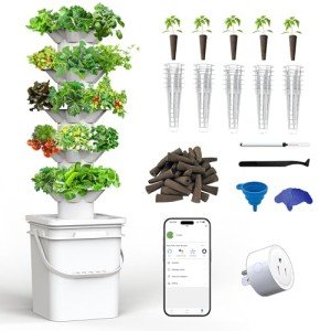 5-Layer Hydroponic Tower for Indoor/Outdoor Gardening