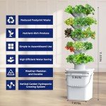 5-Layer Hydroponic Tower for Indoor/Outdoor Gardening