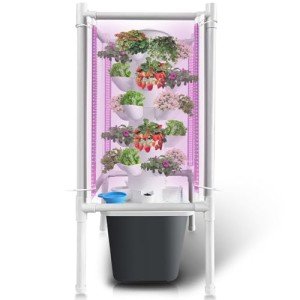 30-Plant Indoor Hydroponic Tower with Grow Lights