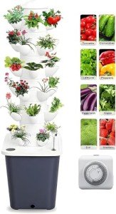 6-Layer Hydroponic Tower Garden Kit with Pump
