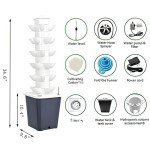 6-Layer Hydroponic Tower Garden Kit with Pump