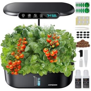 12-Pod Hydroponic Garden Kit – Black
