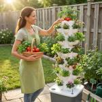 6-Layer Hydroponic Tower Garden Kit with Pump