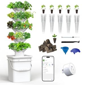 5-Layer Hydroponic Tower for Indoor/Outdoor Gardening