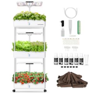Ahopegarden Indoor Hydroponics Kit with LED Grow Light