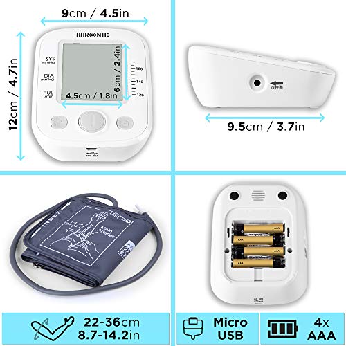 Duronic Approved Arm Blood Pressure Monitor - 2 Users