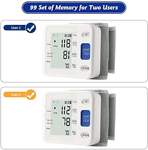 Portable LCD Screen Blood Pressure Monitor - White