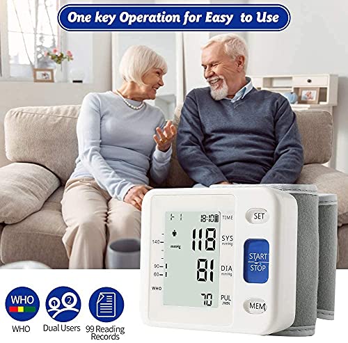 Portable LCD Screen Blood Pressure Monitor - White