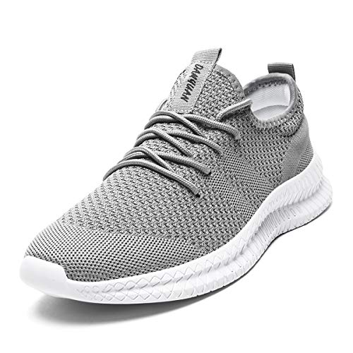 Men's Lightweight Breathable Running Shoes, Gray EU46