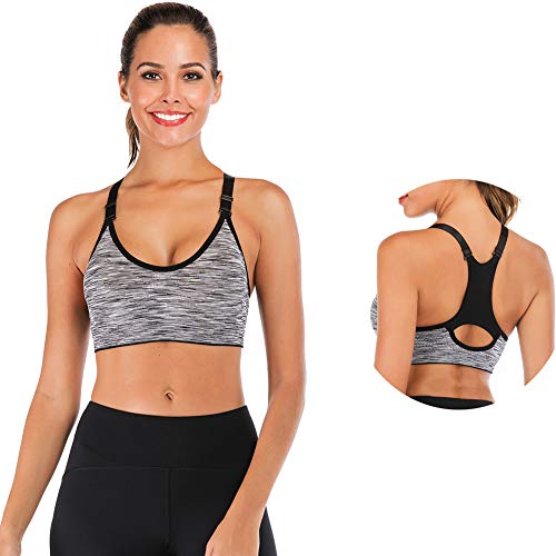 xcylive Women's Adjustable Straps Racerback Sports Bra - 5 Pack
