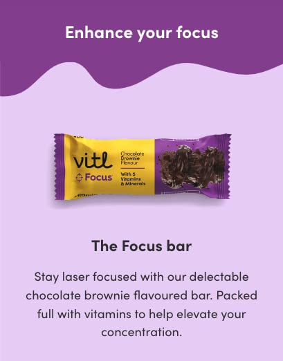 6-Pack VITL Vitamin & Protein Bars - Energy, Glow, Focus