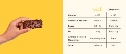 6-Pack VITL Vitamin & Protein Bars - Energy, Glow, Focus