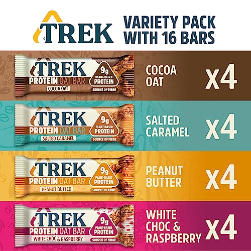 TREK High Protein Flapjack Variety Pack - Gluten Free - Plant Based - Vegan Snack
