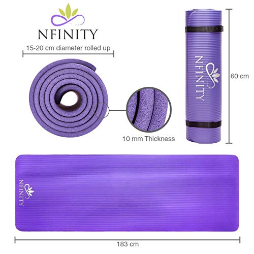 Thick Non-Slip Purple Yoga Mat for Fitness