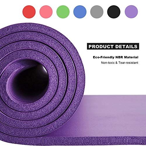 Thick Non-Slip Purple Yoga Mat for Fitness