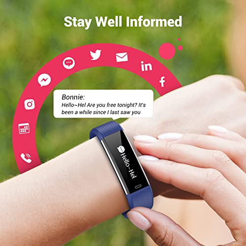 Blue Runlio Fitness Tracker: Sleep, Activity, Waterproof