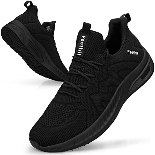 Lightweight Breathable Men's Running Shoes - Black, Size 42 EU