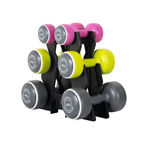 Smart Dumbbell Tower | Grey/Pink/Green, 1.5KG, 3KG & 5KG