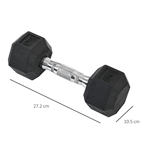 HOMCOM Hex Dumbbells Set - 2x 5kg