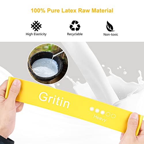 Gritin Resistance Bands - 5 Levels - Carrying Case - Fitness, Yoga