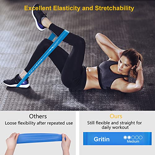 Gritin Resistance Bands - 5 Levels - Carrying Case - Fitness, Yoga