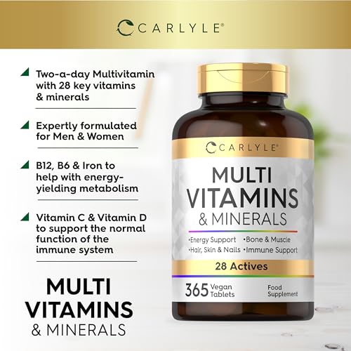 Vegan Multivitamins & Minerals | 365 Tablets | 28 Nutrients+