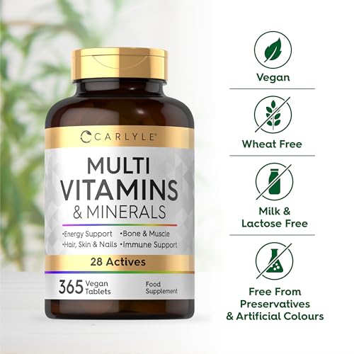 Vegan Multivitamins & Minerals | 365 Tablets | 28 Nutrients+