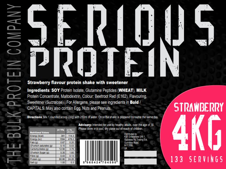 Bulk Protein Company Whey Protein Powder - 4kg, Strawberry