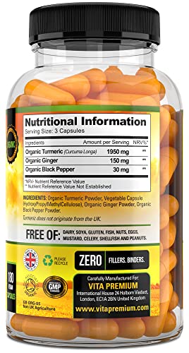 High Strength Turmeric with Ginger and Black Pepper - 180 Capsules