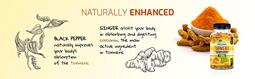 High Strength Turmeric with Ginger and Black Pepper - 180 Capsules