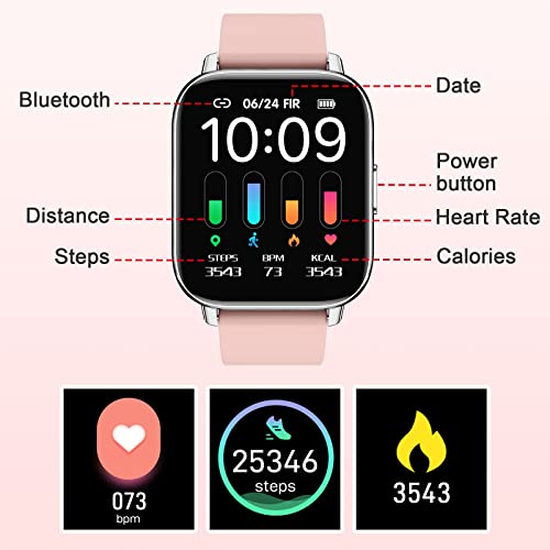 1.69" Smart Watch: Sleep & Heart Rate Monitor, 24 Sports Modes
