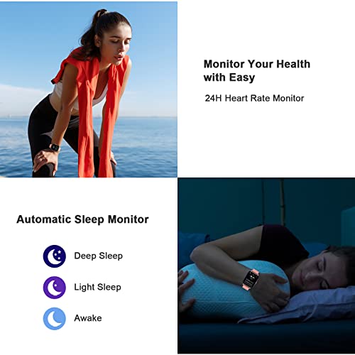 1.69" Smart Watch: Sleep & Heart Rate Monitor, 24 Sports Modes