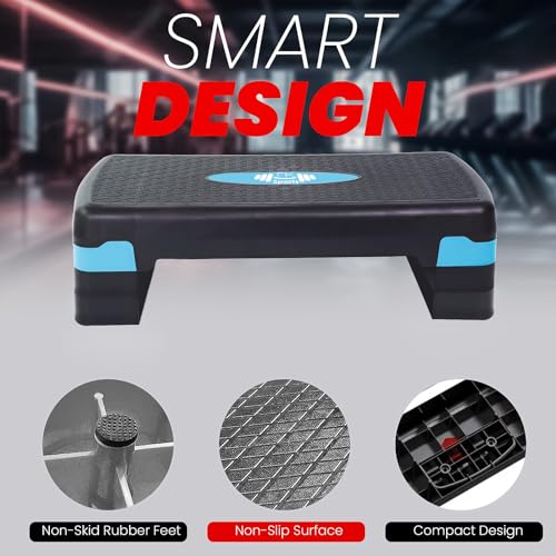 Adjustable Aerobic Exercise Stepper - 3 Levels Blue