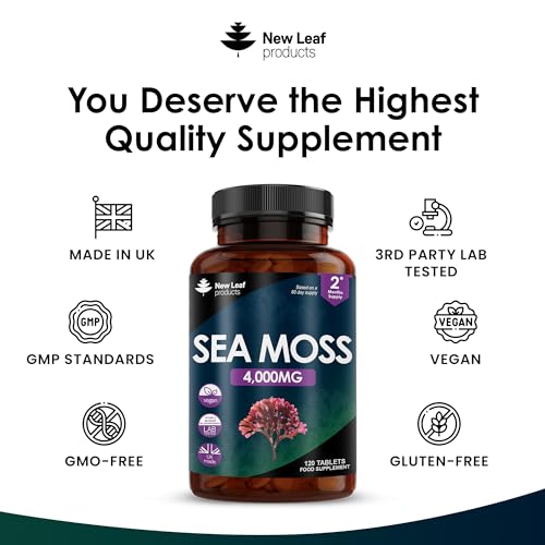 Powerful 4000mg Sea Moss Supplement – 120 Vegan Tablets