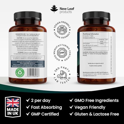 Powerful 4000mg Sea Moss Supplement – 120 Vegan Tablets