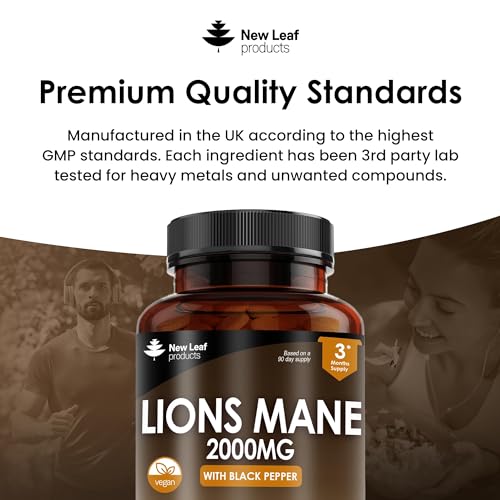 Lions Mane Mushroom Extract: 2000mg High Strength Tablets