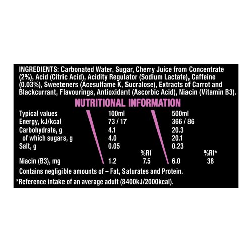 Lucozade Cherry Blast Energy Drink - High Caffeine