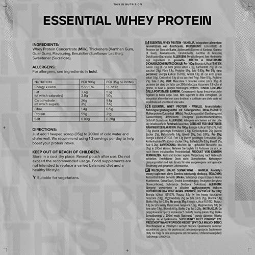 Vanilla Essential Whey Protein, 500g