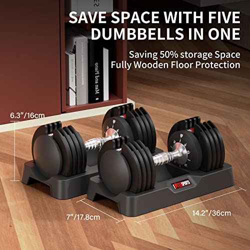 Adjustable Dumbbell Set - 5 Weight Levels, Versatile