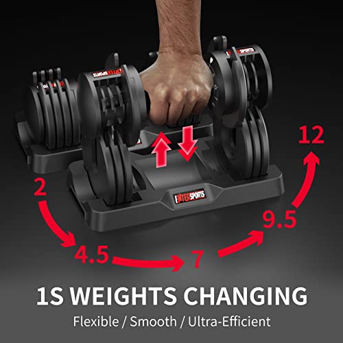 Adjustable Dumbbell Set - 5 Weight Levels, Versatile