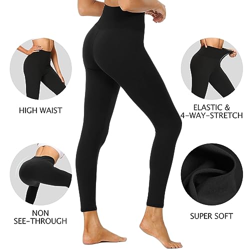 High Waisted Black Leggings for Gym and Yoga