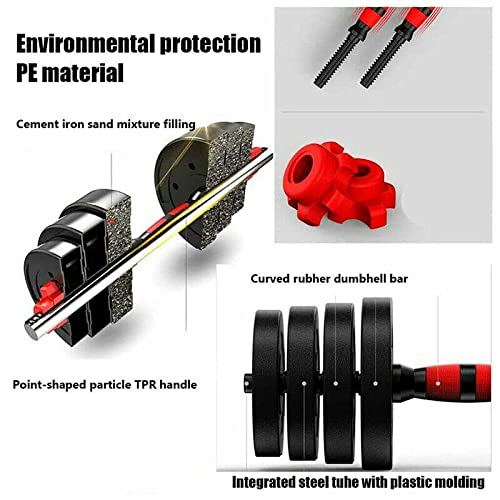 20KG Adjustable Dumbbell Set, Black & Yellow