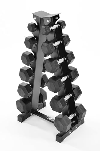 6 Tier Rack Stand - 2.5kg-15kg Cast Iron Dumbbells